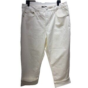 NWT Women's WHITE FRYE High-Rise Cropped Pants Cotton Blend  Size 14x32